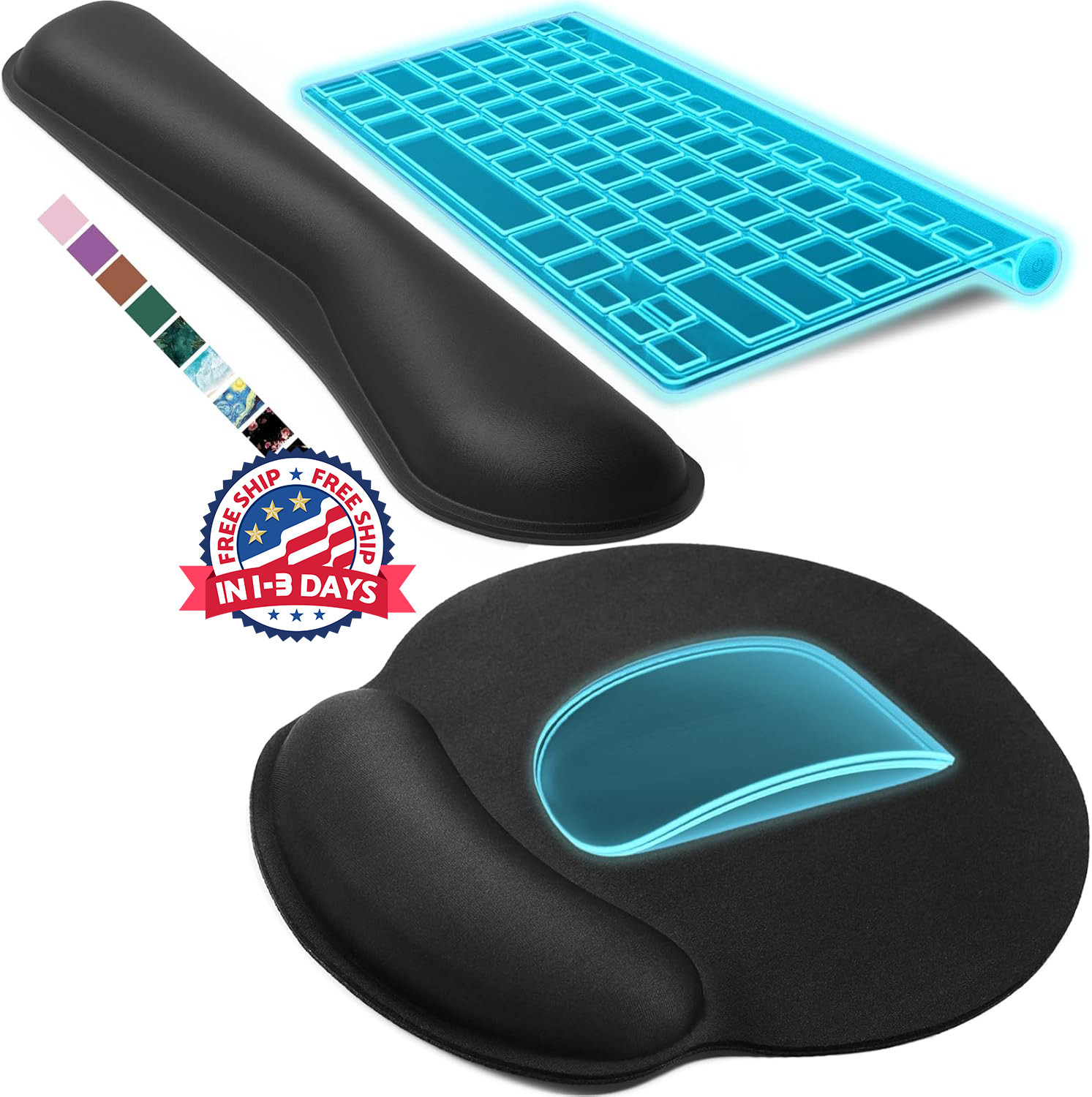 Reposamuñecas ergonómico para teclado, reposamuñecas de espuma viscoelástica