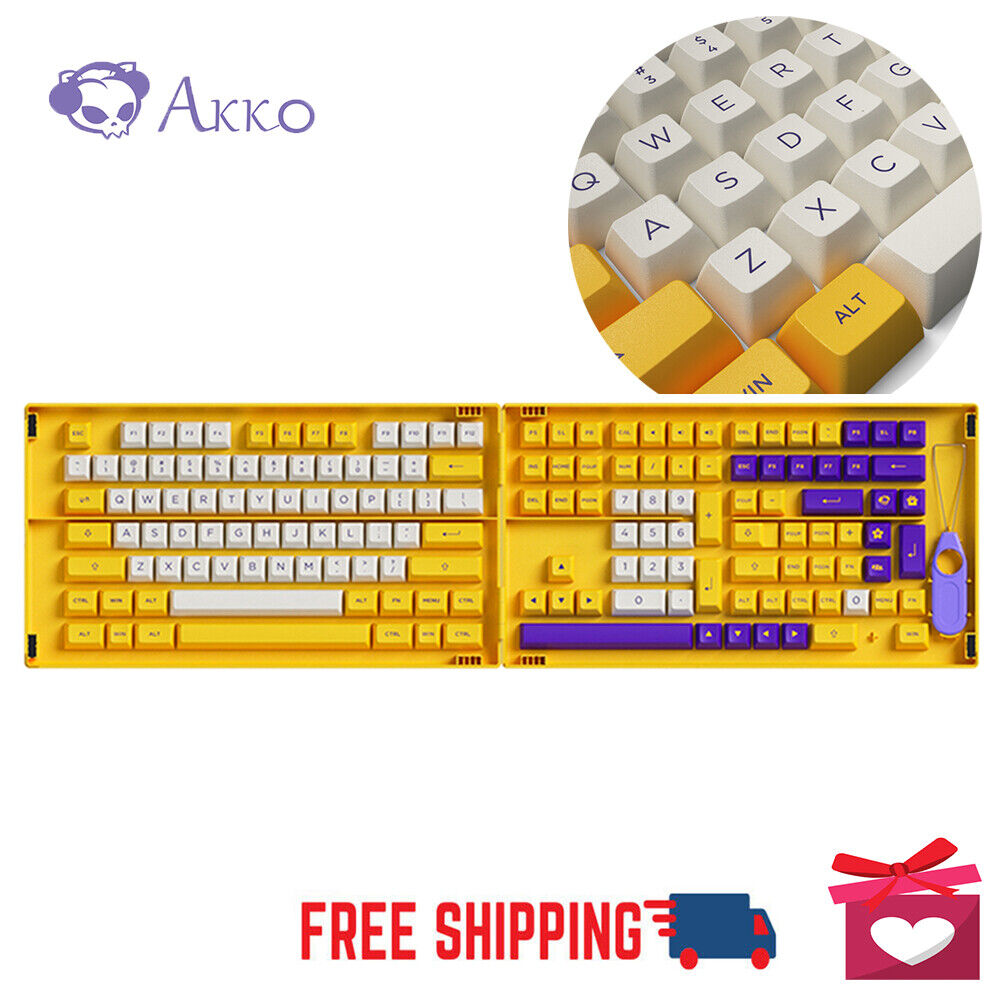 AKKO LA 158-Key Full Keycaps Set For MX Mechanical Keyboard ASA Profile PBT NEW