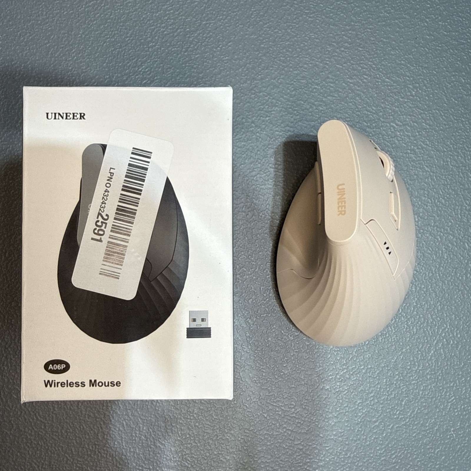 Uineer A06 Ergonomic Wireless Mouse,Bluetooth Vertical Mouse with BT5.0/4.0/2.4G