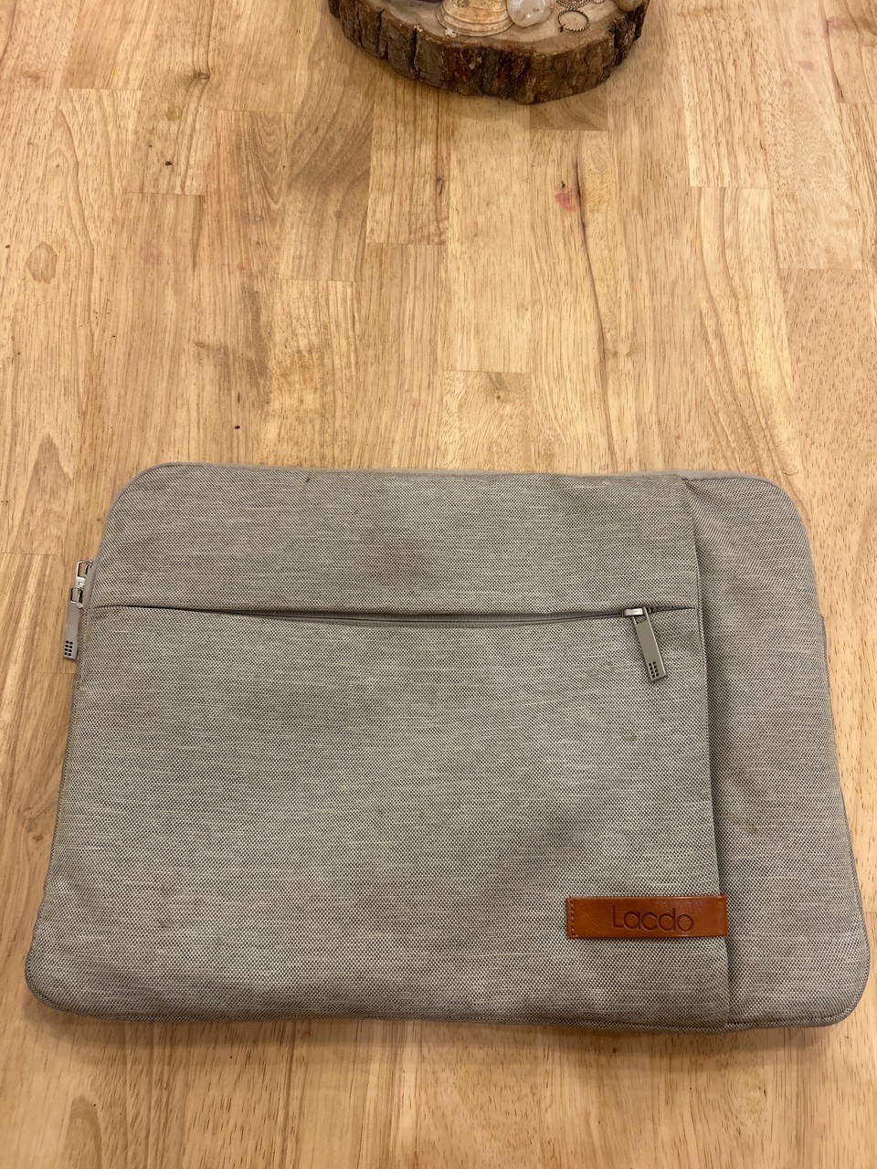 Lacdo 14" Laptop Sleeve Case 360 Protective Gray 3-Zip Padded Used