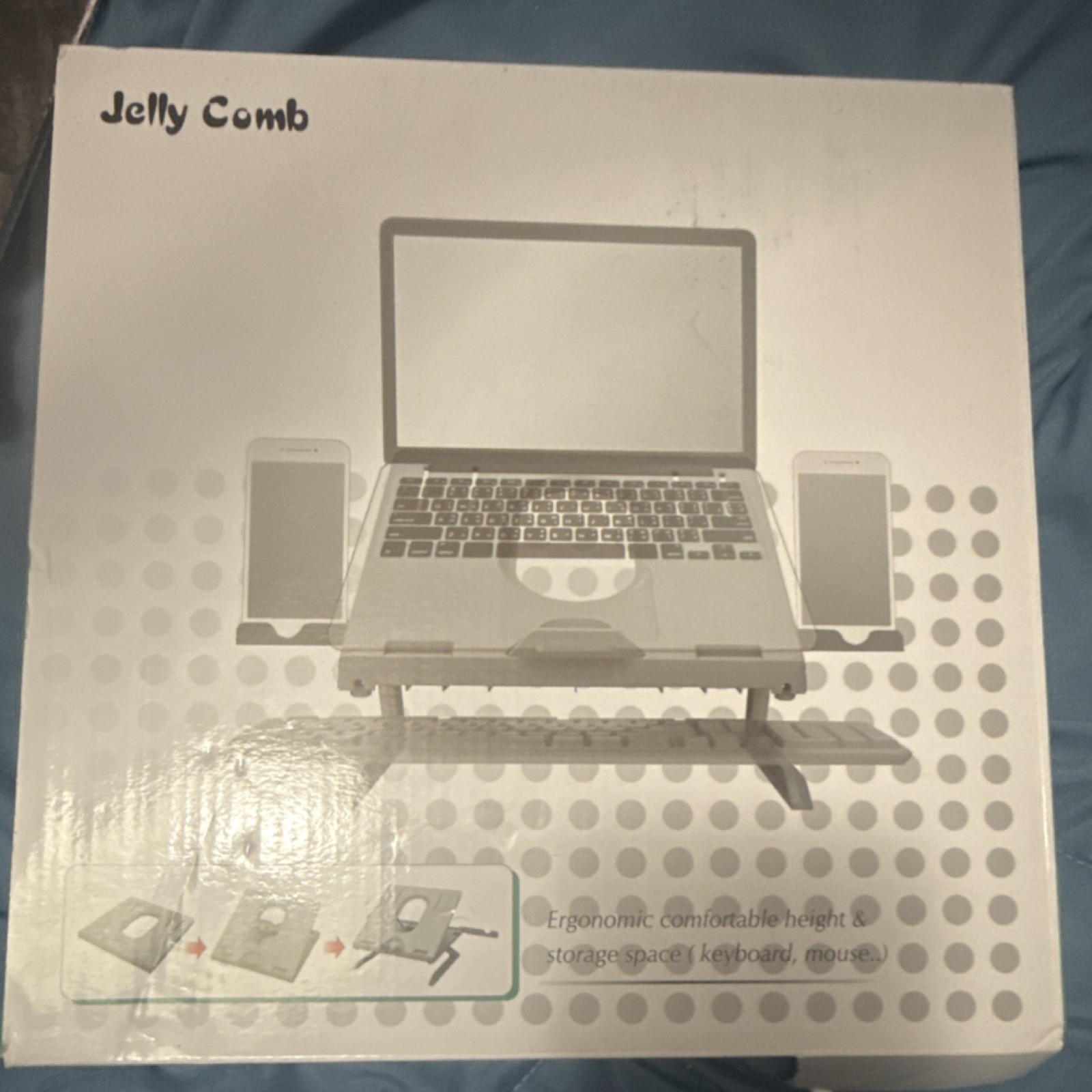 Jelly Comb Adjustable Ergonomic Foldable Laptop Stand Green X002HQF551