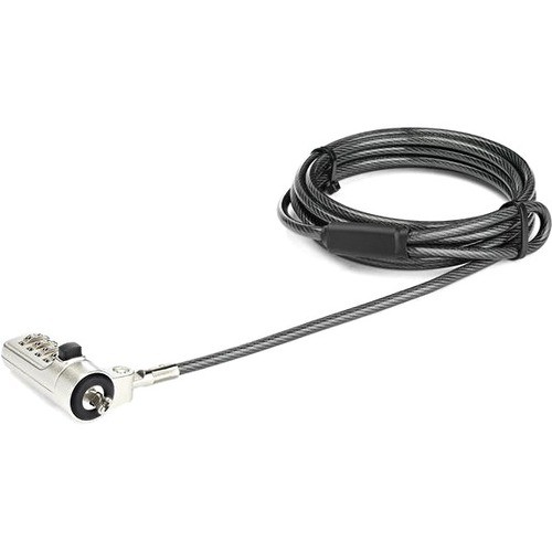 StarTech 6.6ft Laptop Cable Lock, 4 Digit Combination Anti-Theft Security Cable