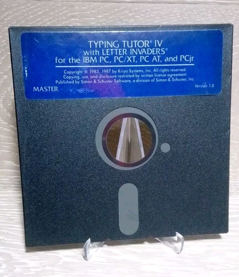Typing Tutor IV: - w/ Letter Invaders Floppy Disk - IBM, PC, PC/XT, PC AT, PCjr