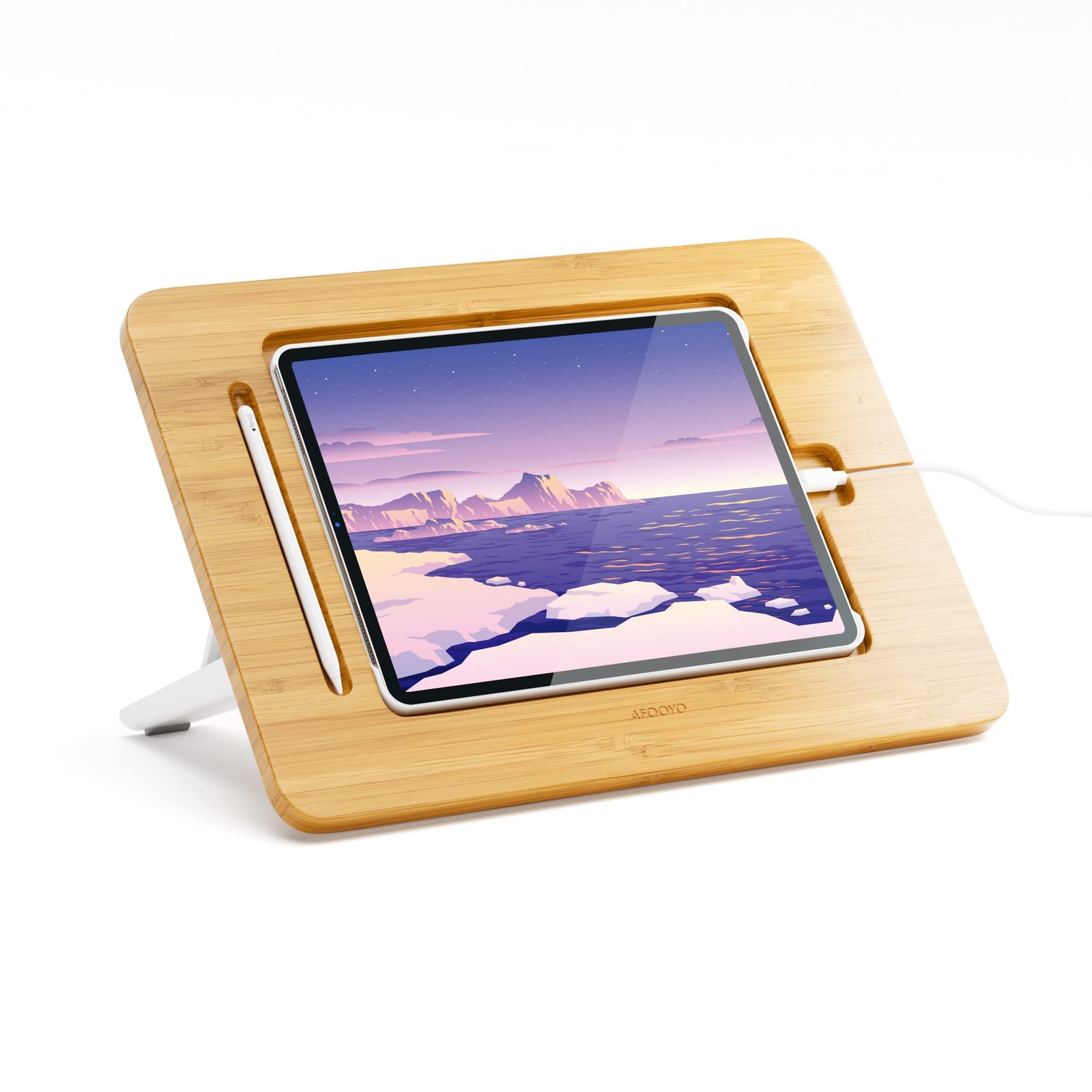 Wooden iPad Drawing Stand Tablet Stand - Adjustable 5 Angles for Laptop