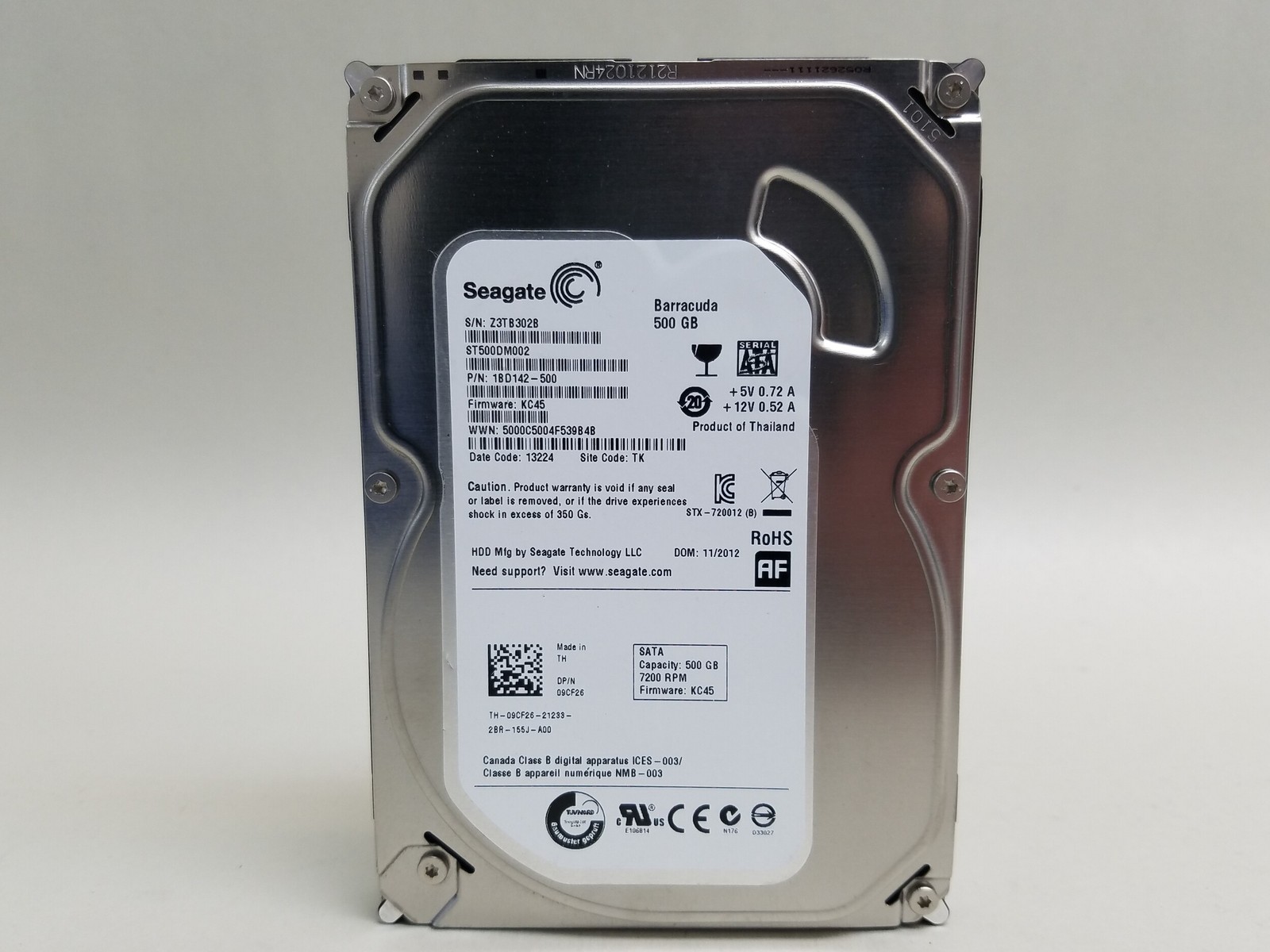 Seagate Barracuda ST500DM002 500 GB SATA III 3.5 in Desktop Hard Drive