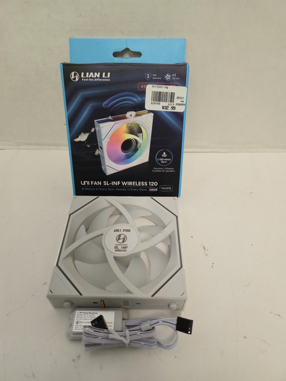 Untested Lian Li fan SL-INF Wireless 120 Reverse - White - COMPLETE - (READ)