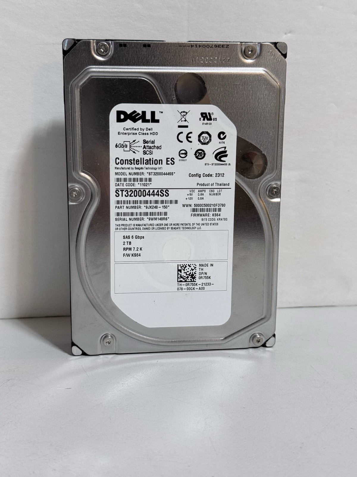 DELL Constellation ES 2Tb 7.2K SAS 6Gb ST32000444SS 0R755K 9JX248-150 💥FREE S/H