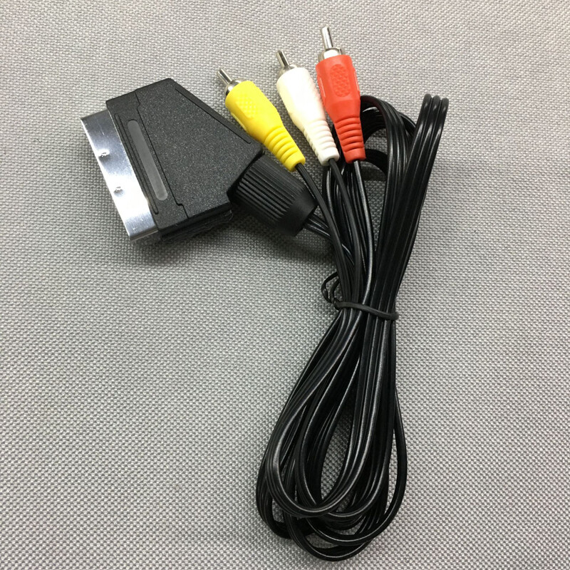 Scart to RCA 3 Phono Cable Composite Audio Video Lead DVD/VHS player to TV