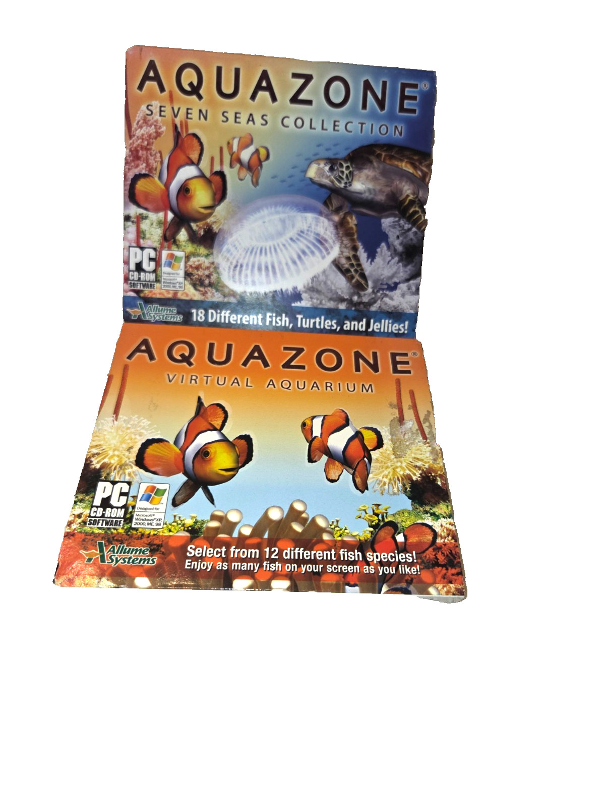 Aquazone - Virtual Aquarium & Seven Seas Collection  (Software, cd, 2005) 2 Soft