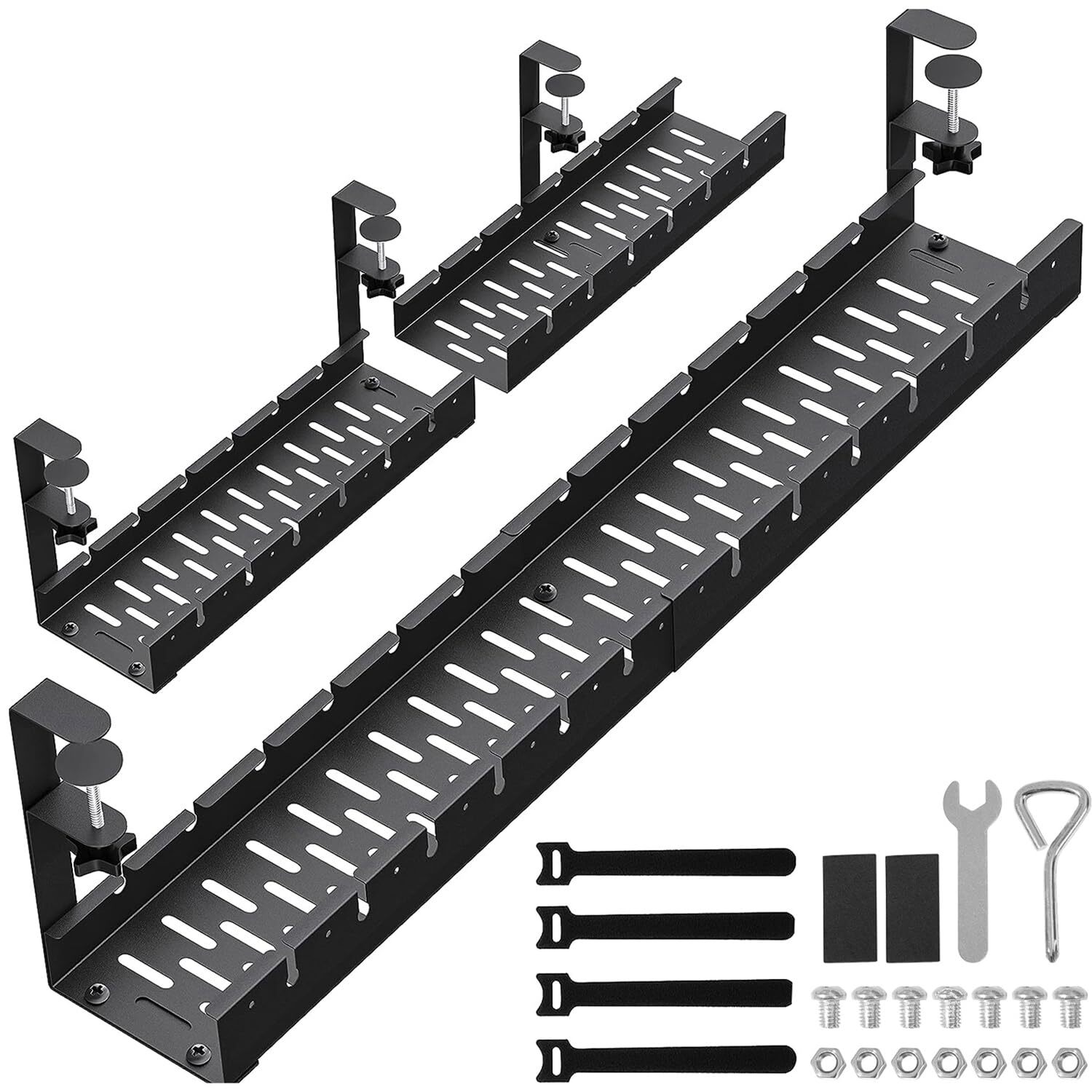 31inch Extendable Under Desk Cable Management Tray Metal Cable Management Tray U