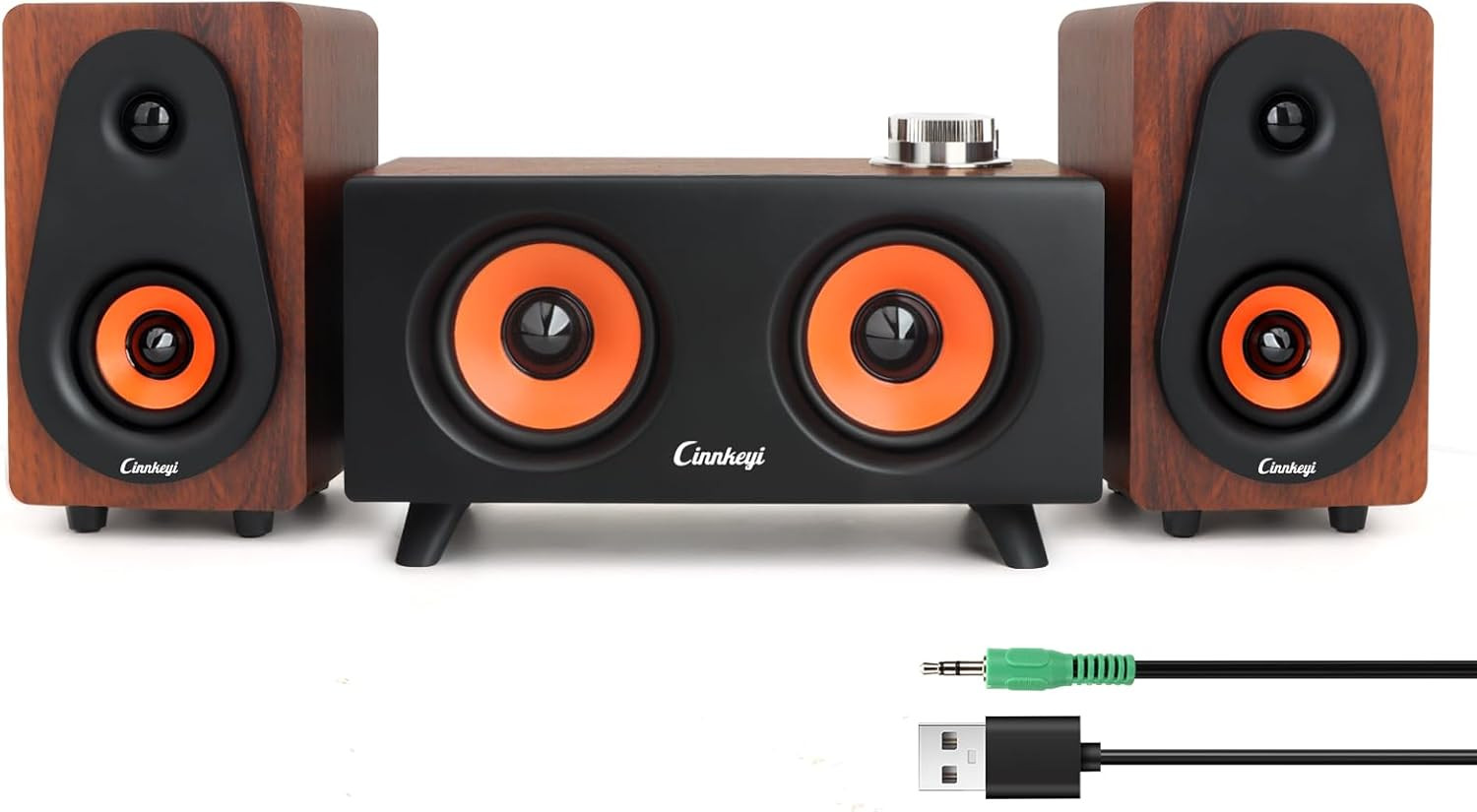 【2026 Update】 USB 2.1 Computer Speakers with Subwoofer, 3.5Mm/Usb Input Pc Speak