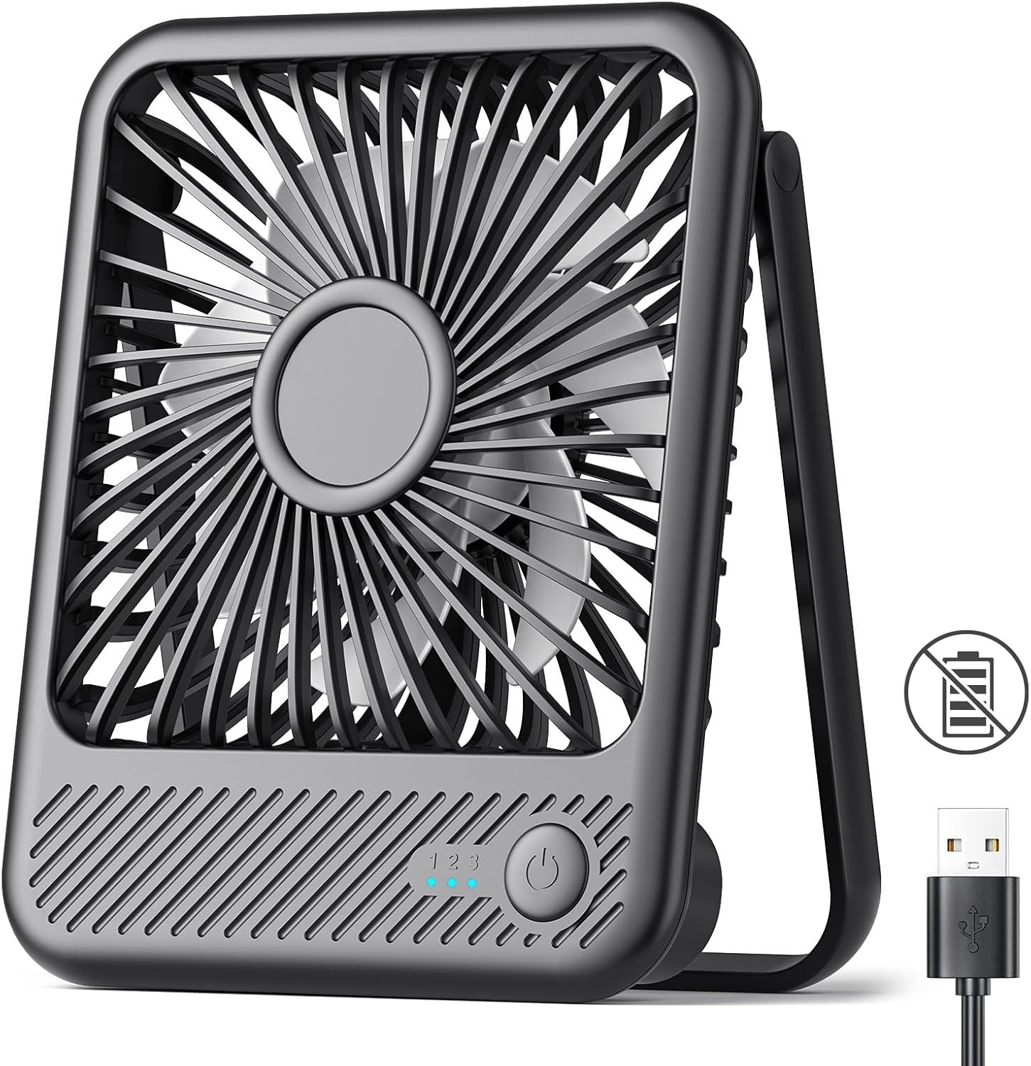 Portable Rechargeable LED Fan air Cooler Mini Operated Desk USB