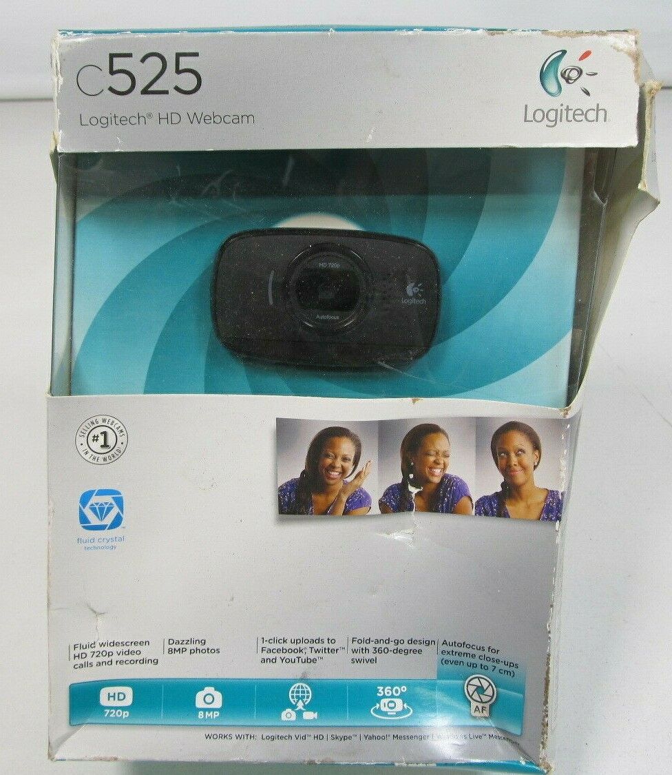 Logitech C525 Web Camera (960-000715) New in damaged retail box 