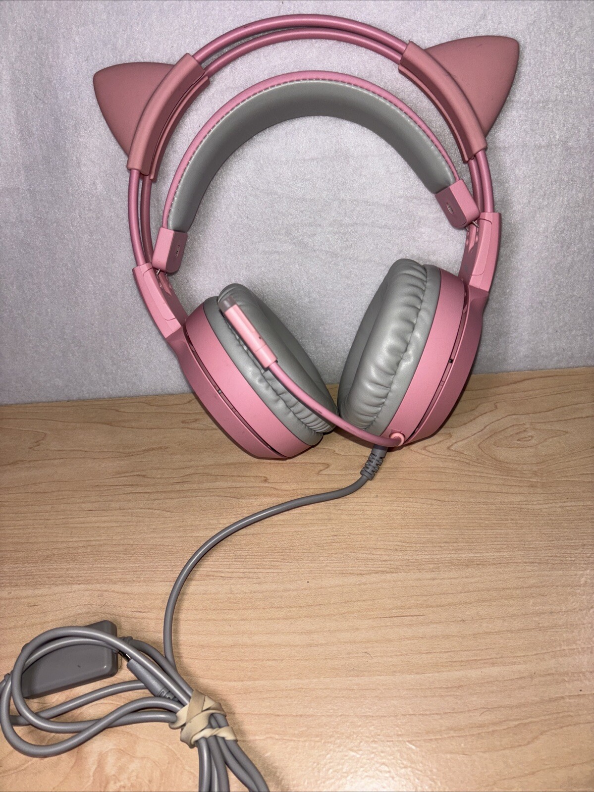 SOMIC G951 Pink Stereo Gaming Headset with Mic Cute Cat Tested Great Condition