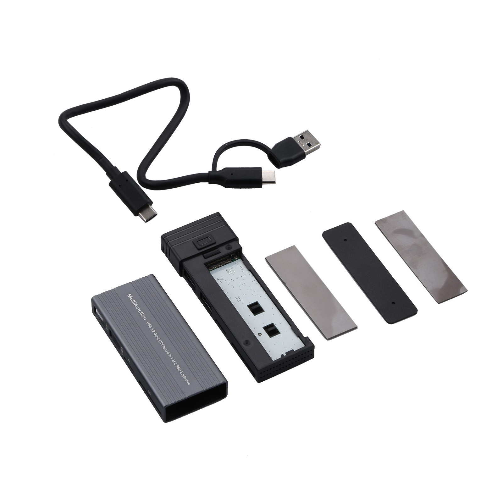 10Gbps M.2 NVME SATA Mobile SSD Enclosure Adapter Case For PC&Mobile Phone