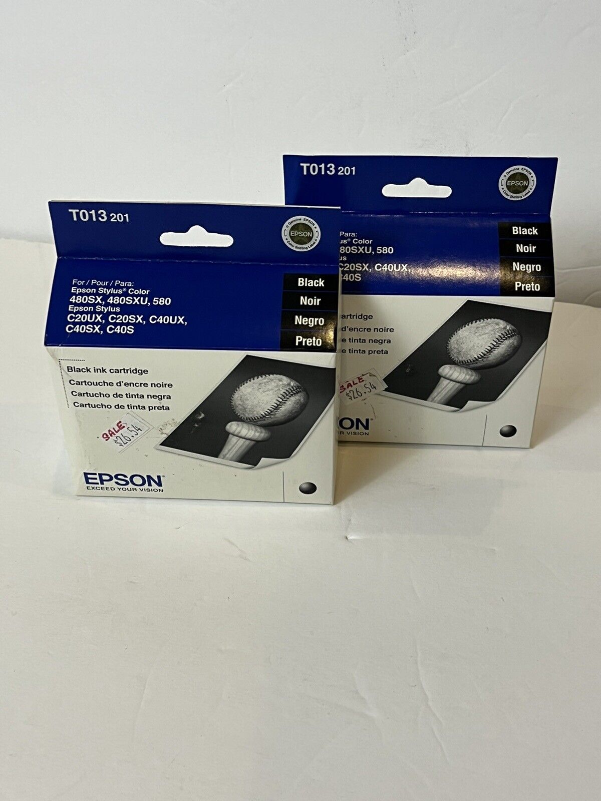 Lot Of 2 Epson T013 201 Genuine Black Ink Cartridge Expired 1/2013