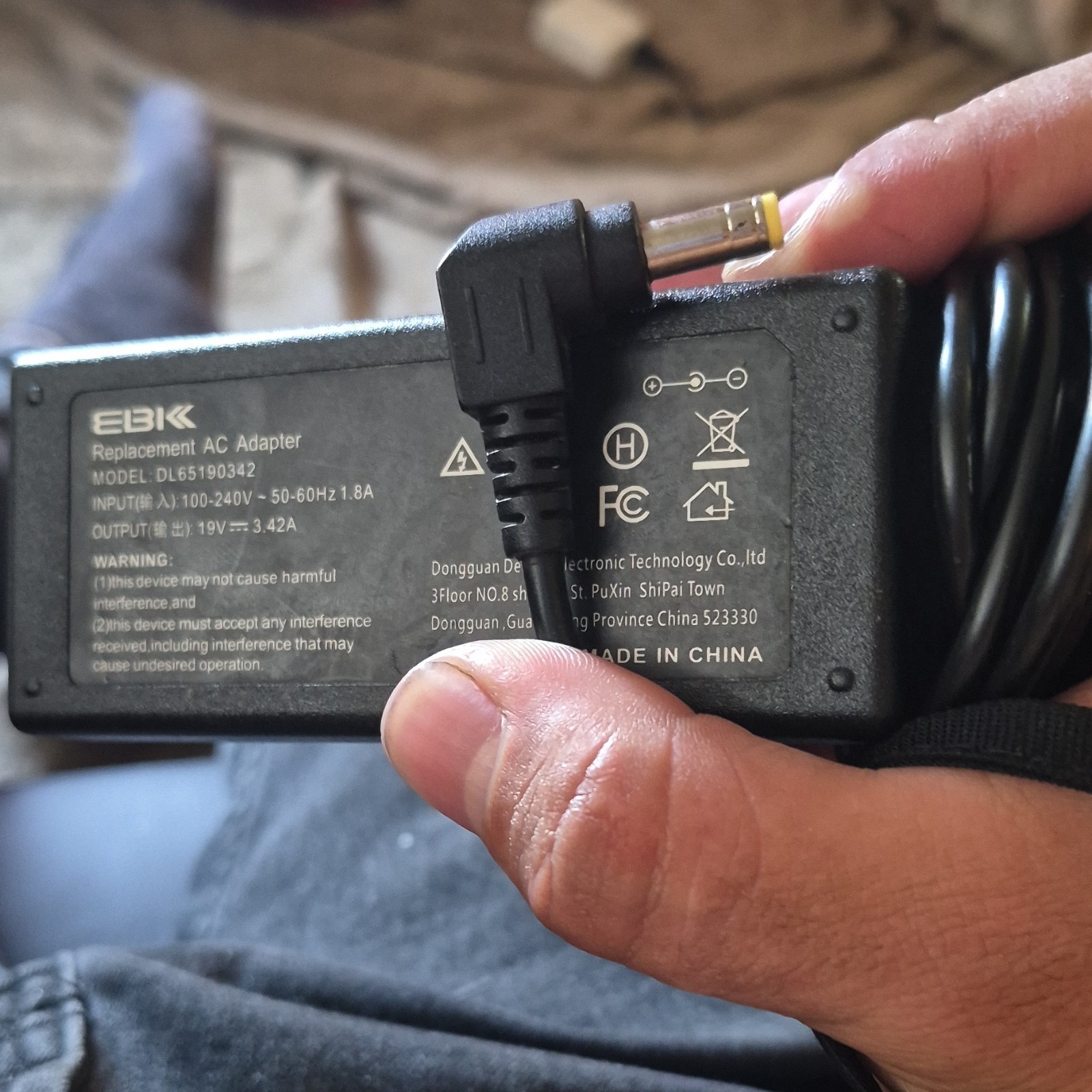 EBK DL65190342 Power Adapter 19V 3.42A Black Replacement AC Adapter