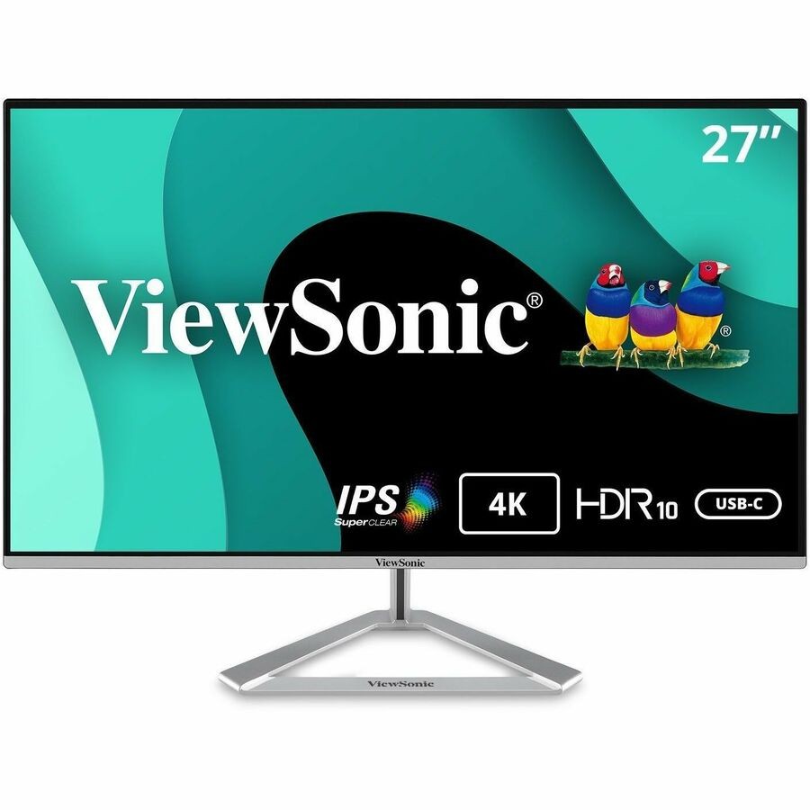 ViewSonic VX2776-4K-MHDU 27 Inch 4K Monitor, IPS with 65W USB-C and HDR10 for