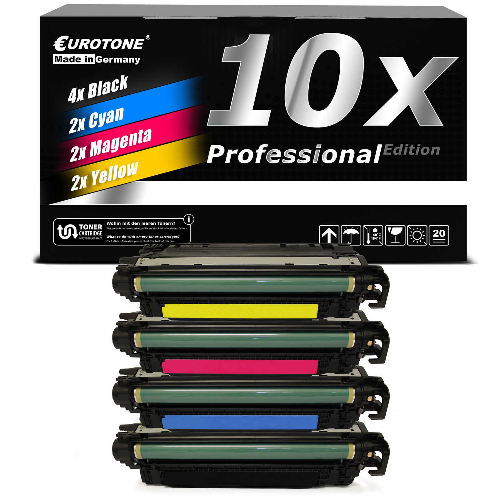 10X Eurotone PRO Cartridge For HPEcolor LaserJet CP-5225-XH