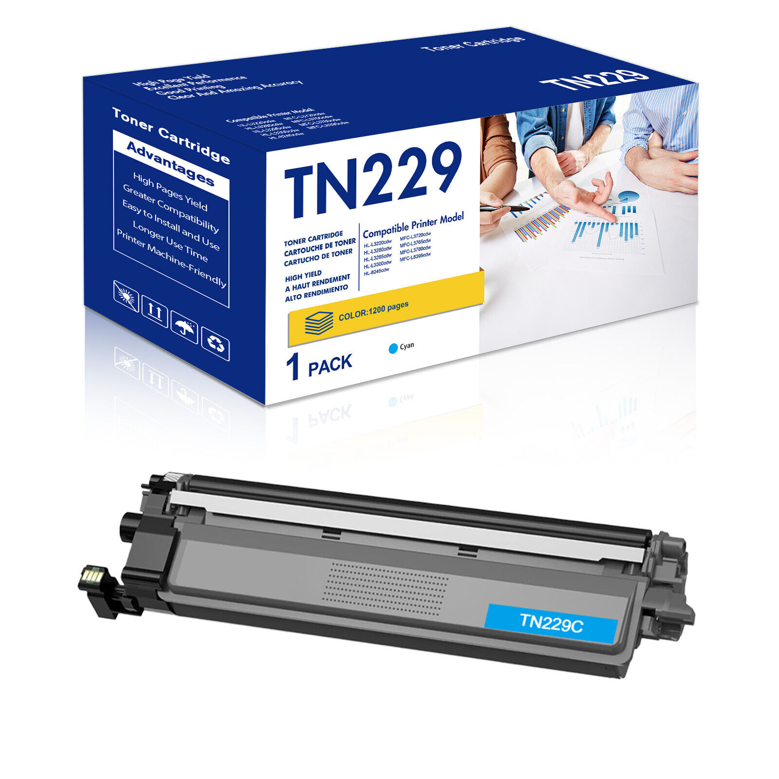 1PK TN229XL TN229 Toner Cyan Compatible for Brother HL-L3220cdw HL-L3280cdw