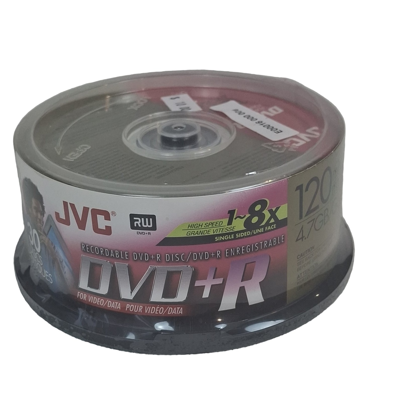 JVC Recordable DVD+R Discs VP-R47EU30 4.7GB 120min 30pk 1-8x Spindle