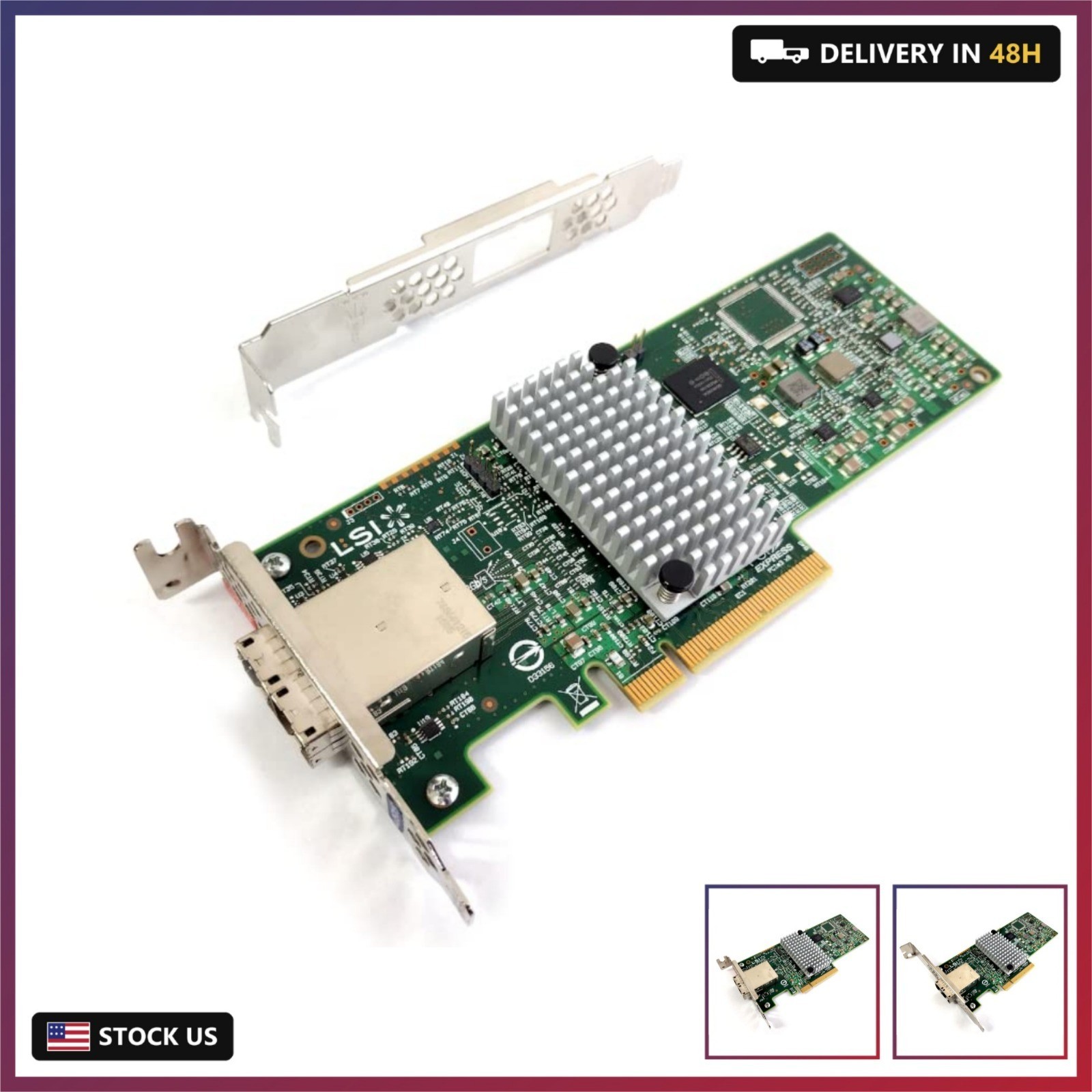 LSI SAS 9300-8e 8-Port External 12Gb/s HBA Card IT Mode, StorageTekPro Flashed f