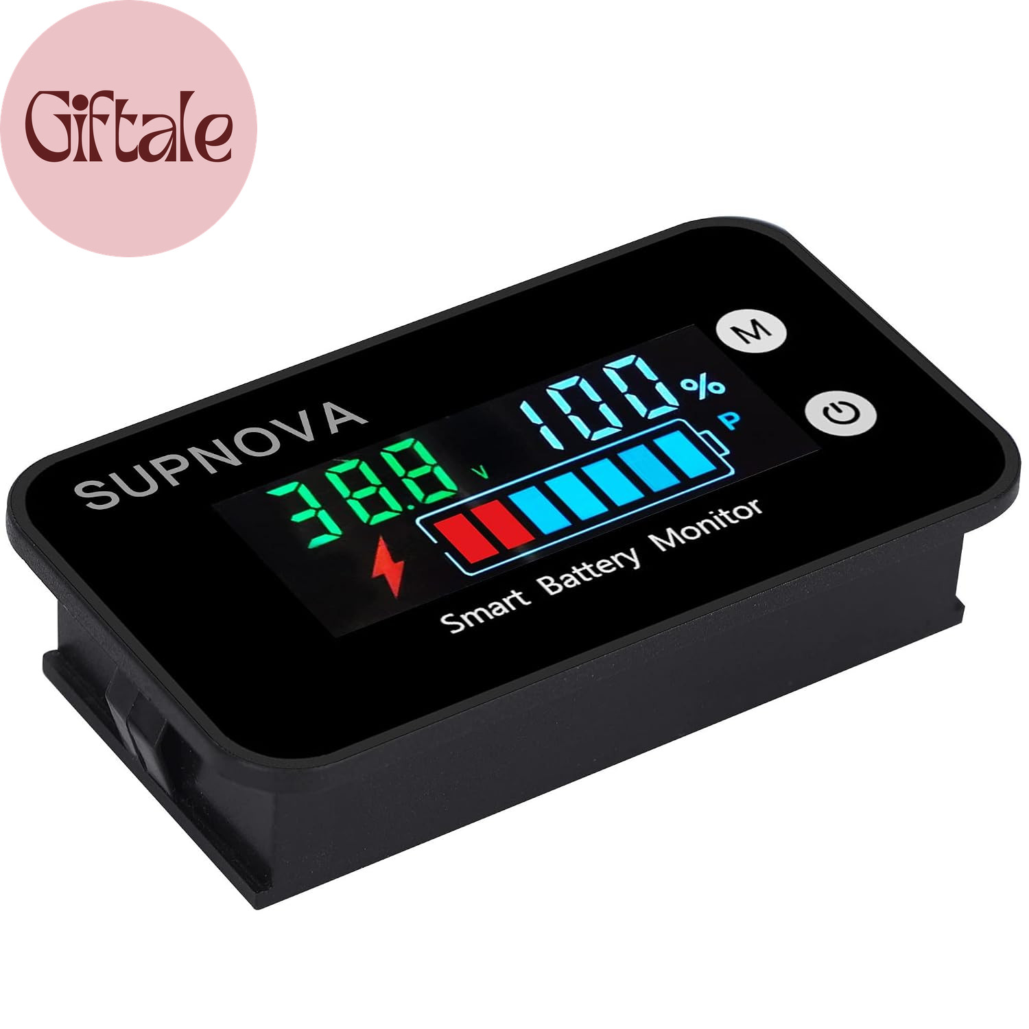 7-100V Color LCD Battery Monitor | with Temp & Buzzer Alarm, Non-Waterproof