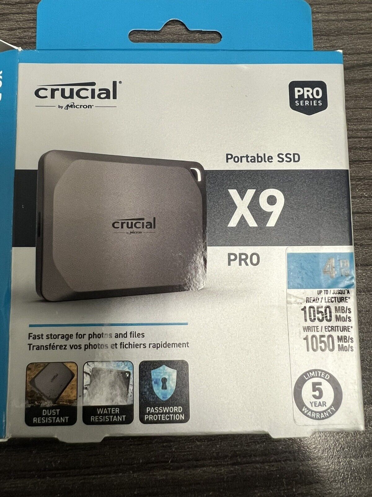 Crucial X9 Pro 4TB USB-C Portable External SSD (CT4000X9PROSSD9)