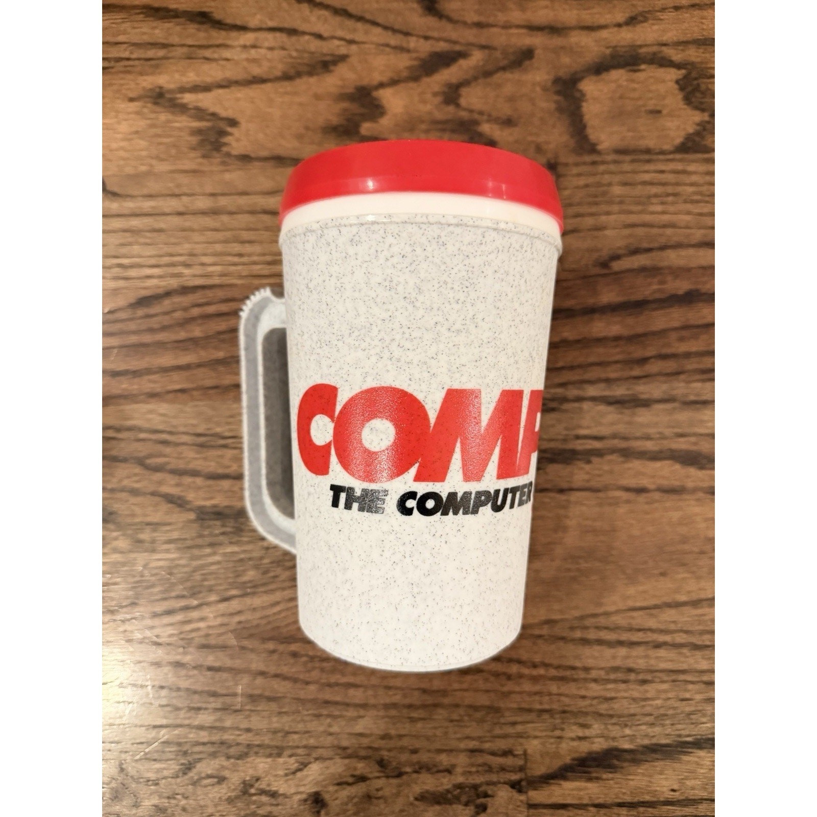 Vintage Comp USA Computer Store Unused Travel Mug Tumbler Advertising Y2K