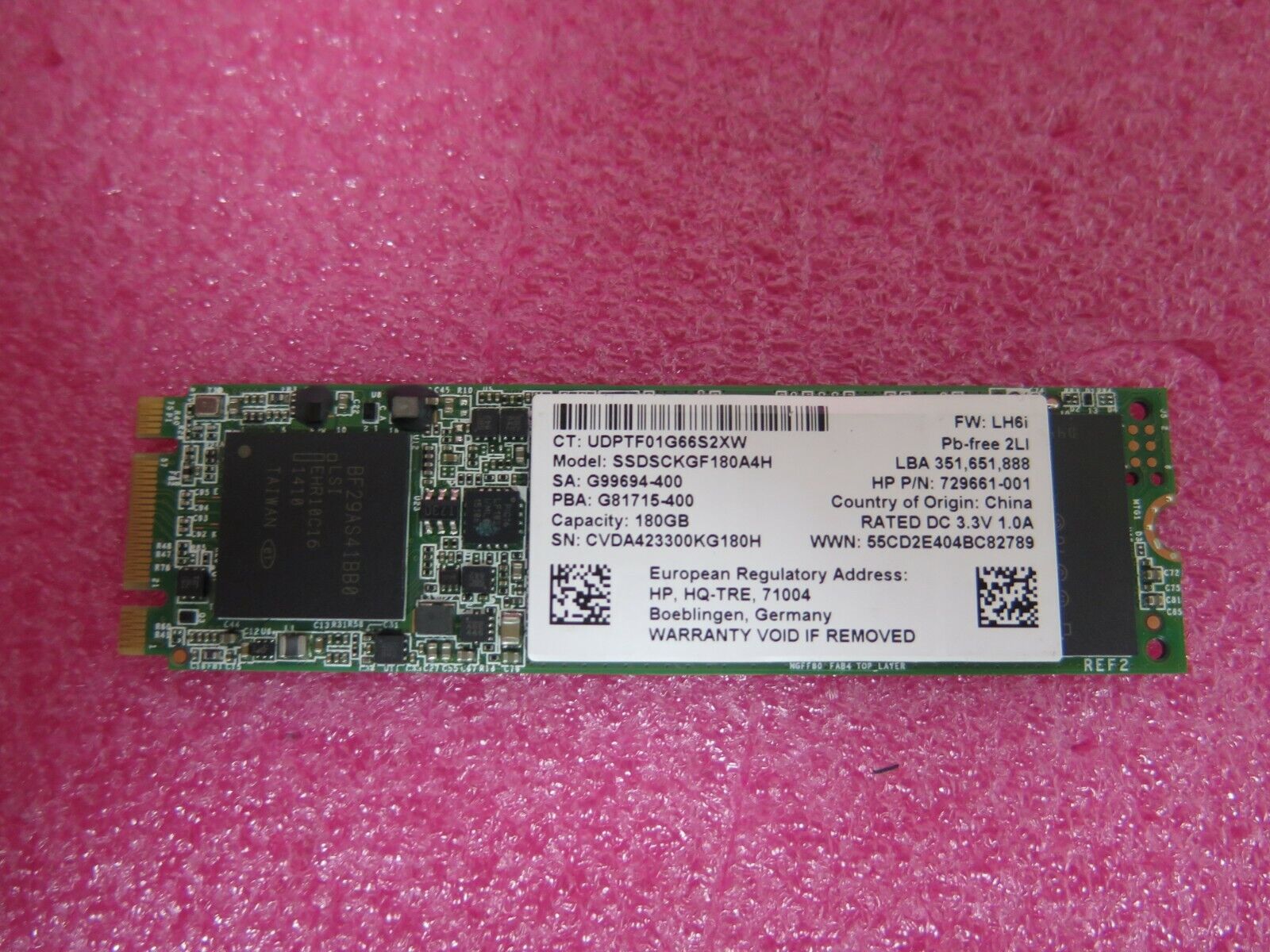 HP 180GB M.2 SSD SOLID STATE DRIVE SSDSCKGF180A4H 729661-001