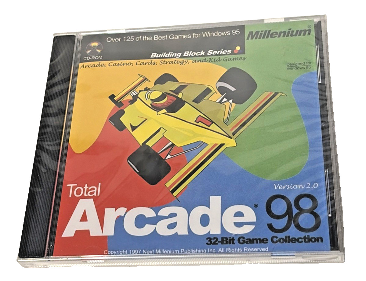 Total Arcade 98 v2.0 PC CD Over 125 Of The Best Games  1997 Sealed NOS Kid Games
