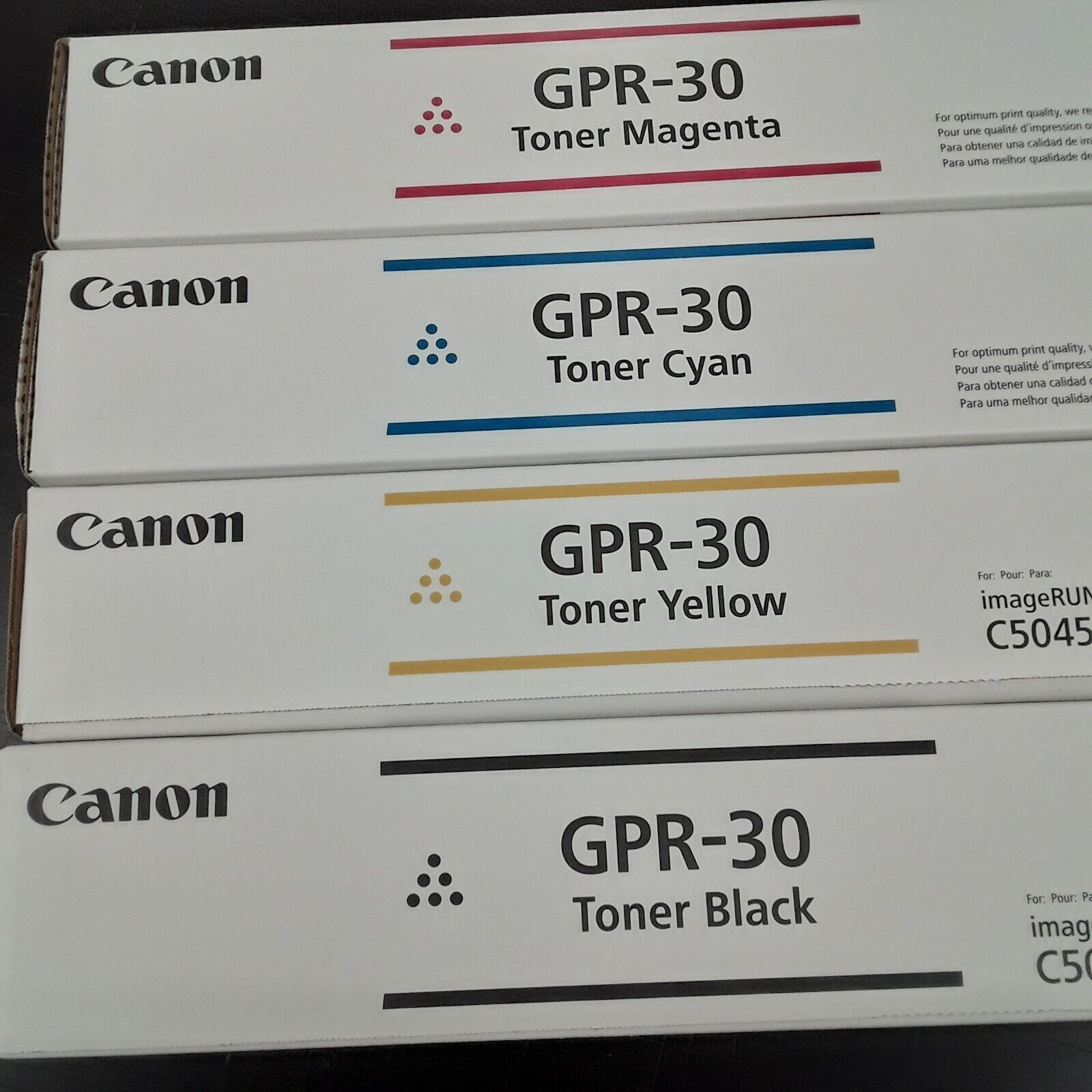 NEW Genuine Canon GPR-30 Toner Cyan Magenta Yellow Black C5045 C5051 C5250 C5255