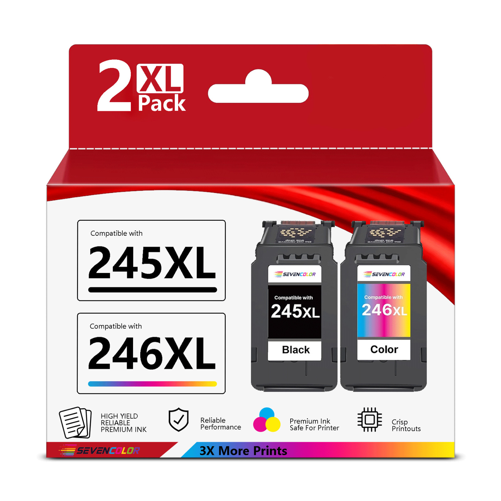 PG-245 XL / CL-246 XL Ink Value Pack (2 Cartridges), Compatible with iP2820