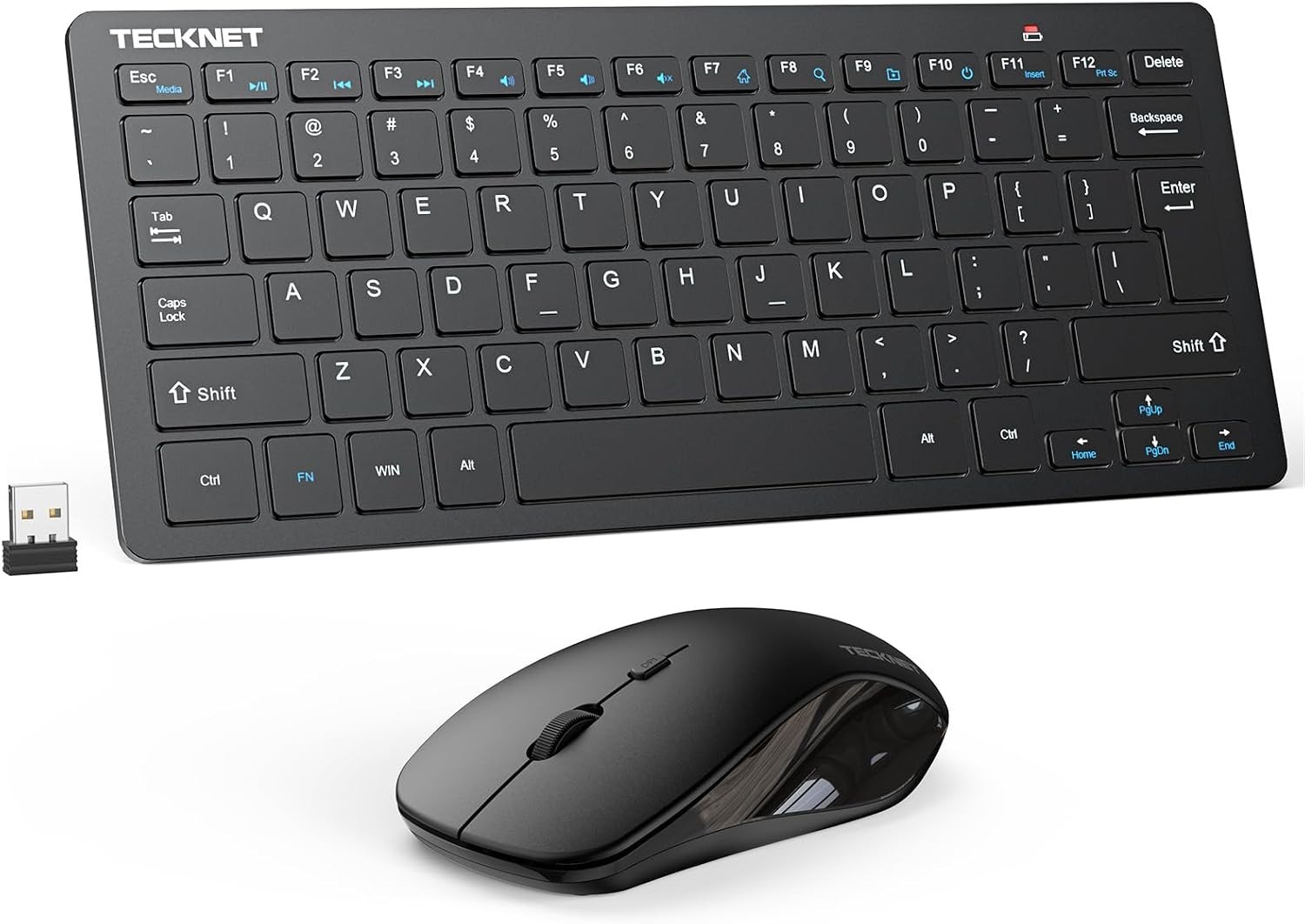 Teclado y Ratón Inalámbricos Mini 2.4G Silenciosos para PC, Portátil y Mac,Nuevo