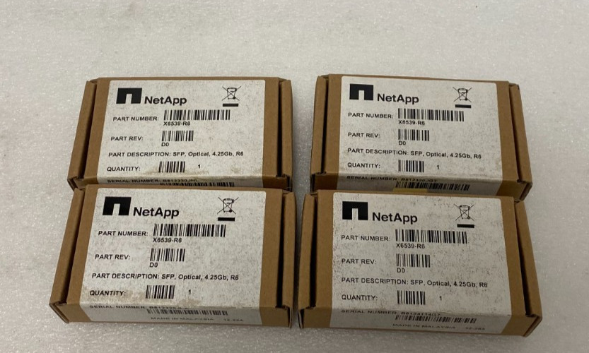 Lot of 4x NEW NetApp X6539-R6 332-00011+A0 4Gb SFP FC Fiber Channel Transceiver