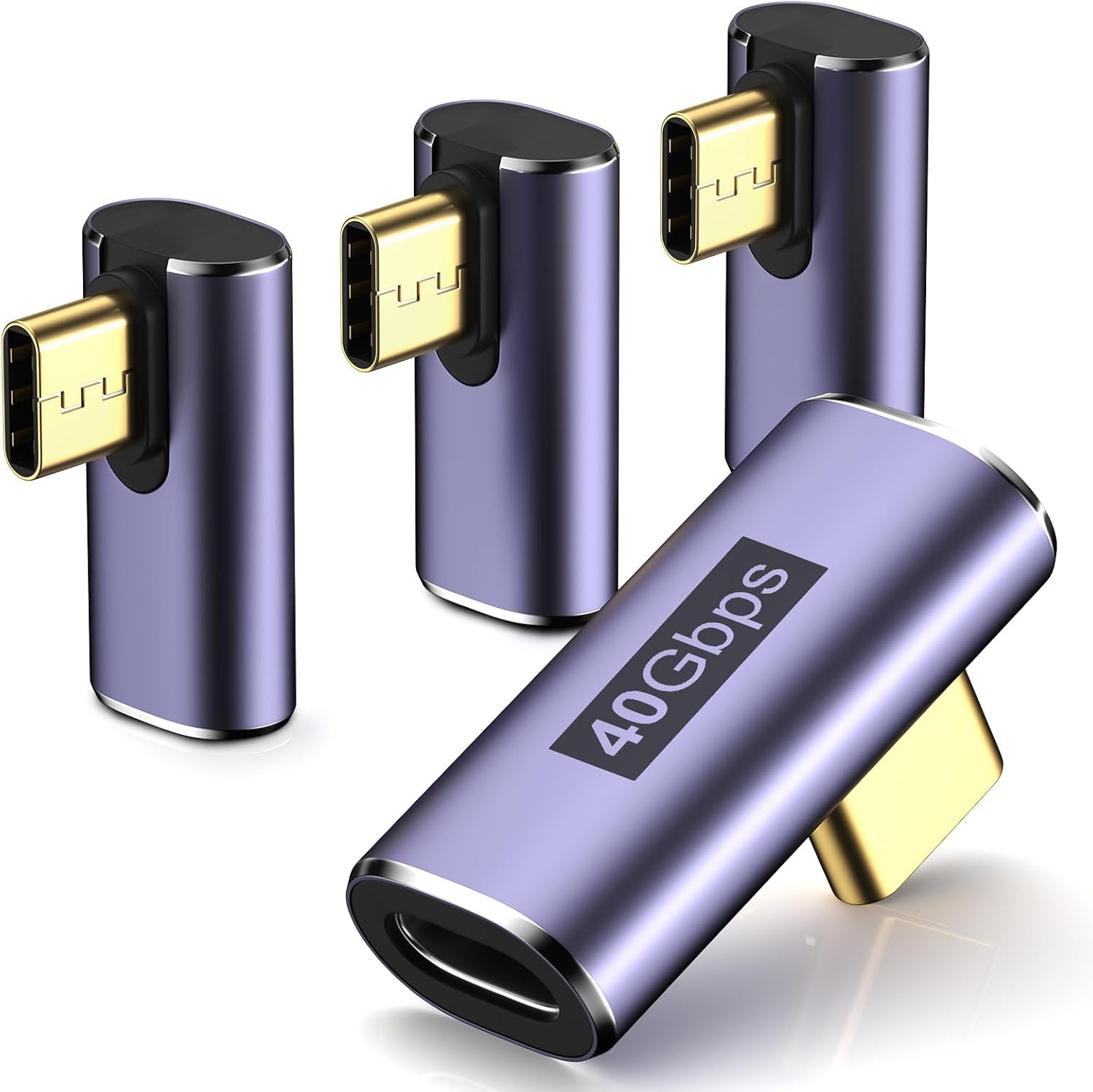 USB C Right Angle Adapter USBC 90 Degree Adapter with 8K 60Hz Video 40 Gbps