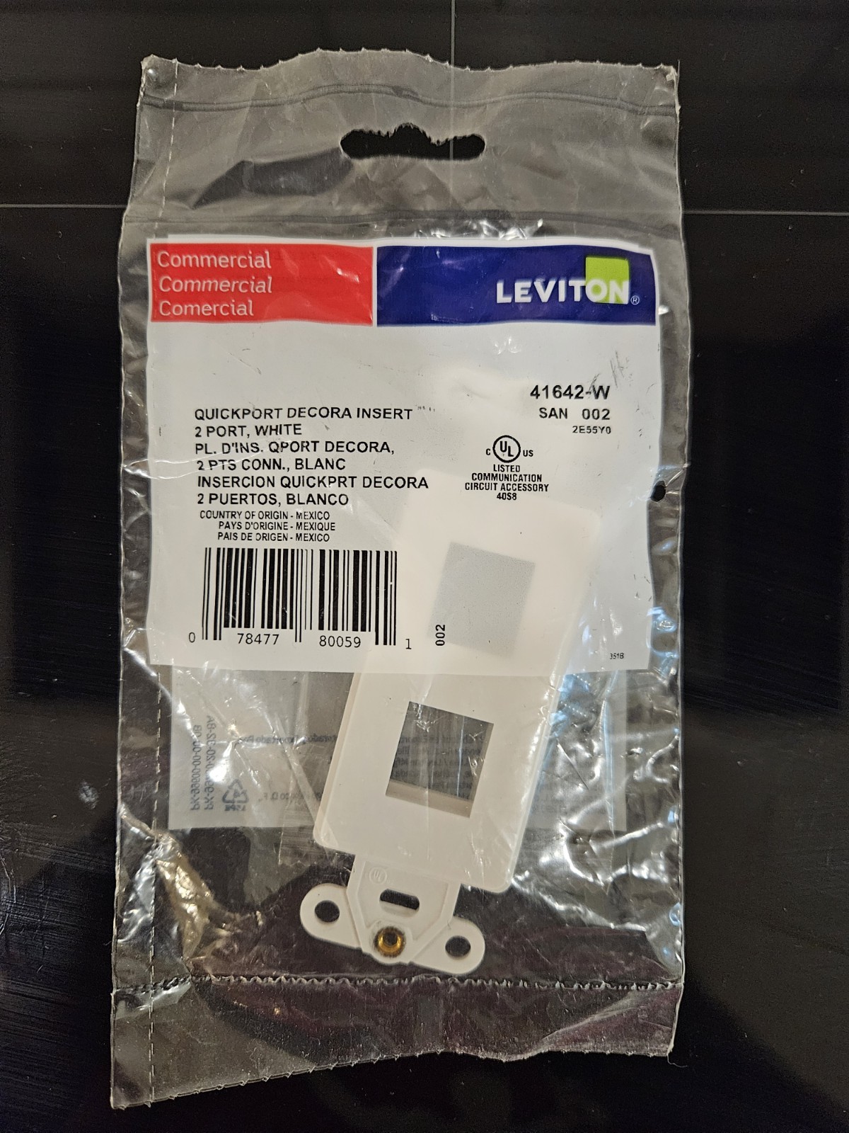 Leviton QuickPort Decora Multimedia Insert, 2-Port (White) BRAND NEW 