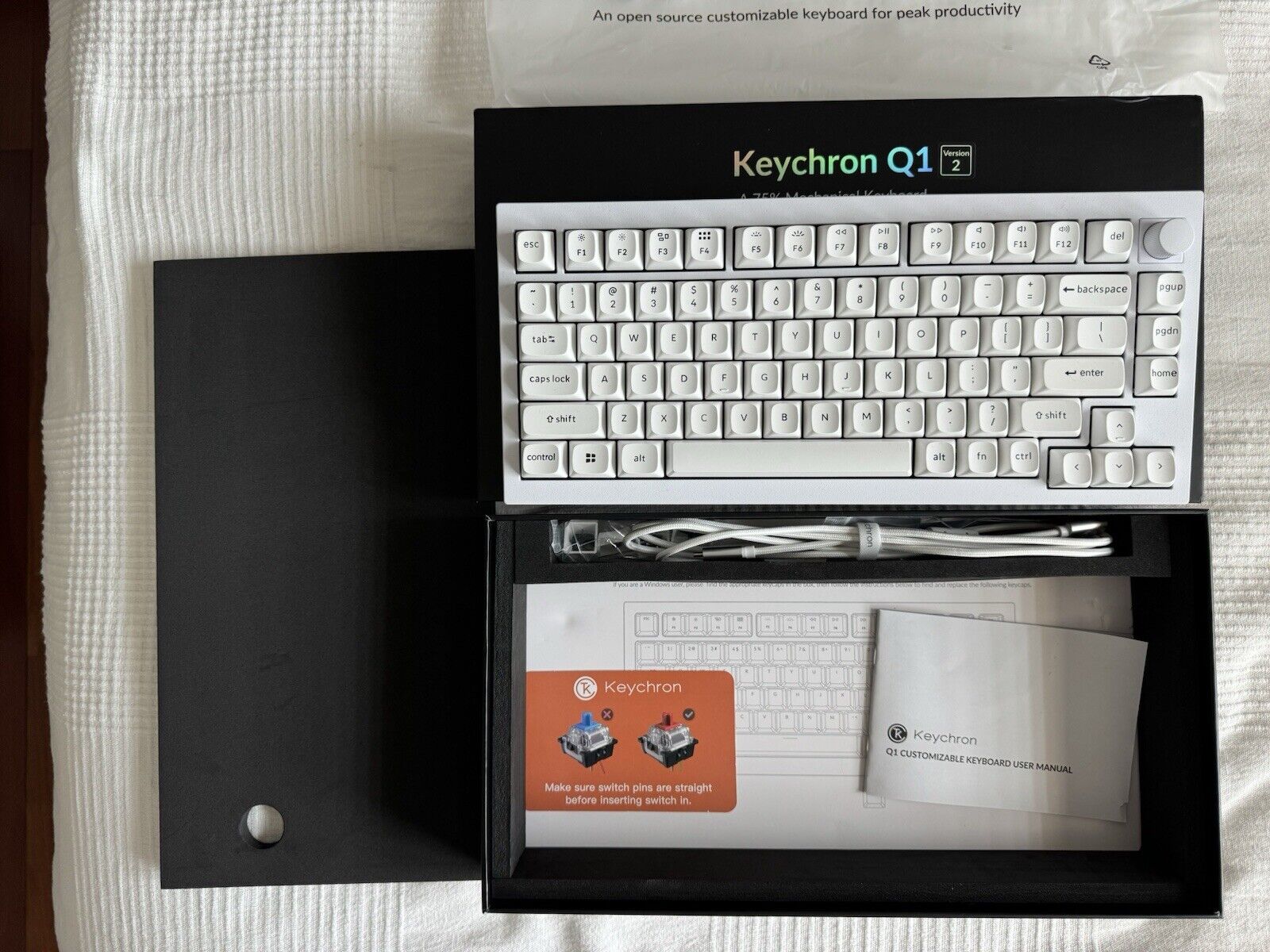 Keychron Q1 V2 With Knob - 75% Keyboard - Shell White