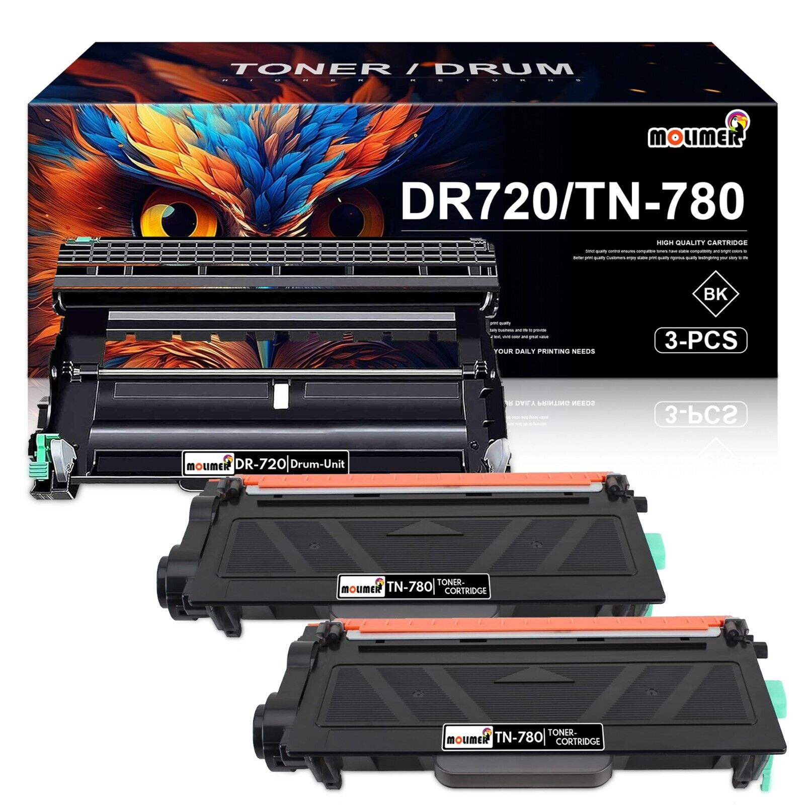 TN780 DR720 High Yield Toner Cartridge Replacement for Brother TN780  MFC-8710DW