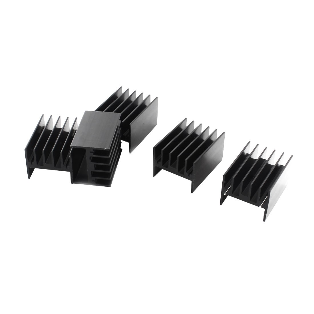 5Pcs Aluminum Heat Radiator Heatsink Cooling Fin 40x30.3x25mm Black
