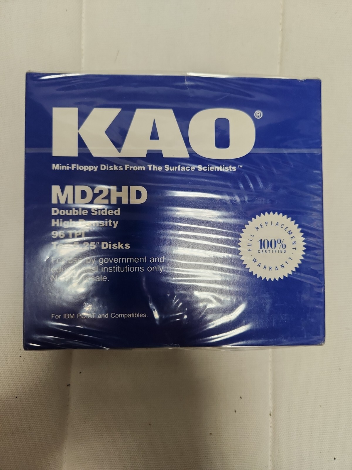 NIB Shrink wrapped Vintage KAO MD-2HD 5.25 Inch Floppy Disks Box of 10 New