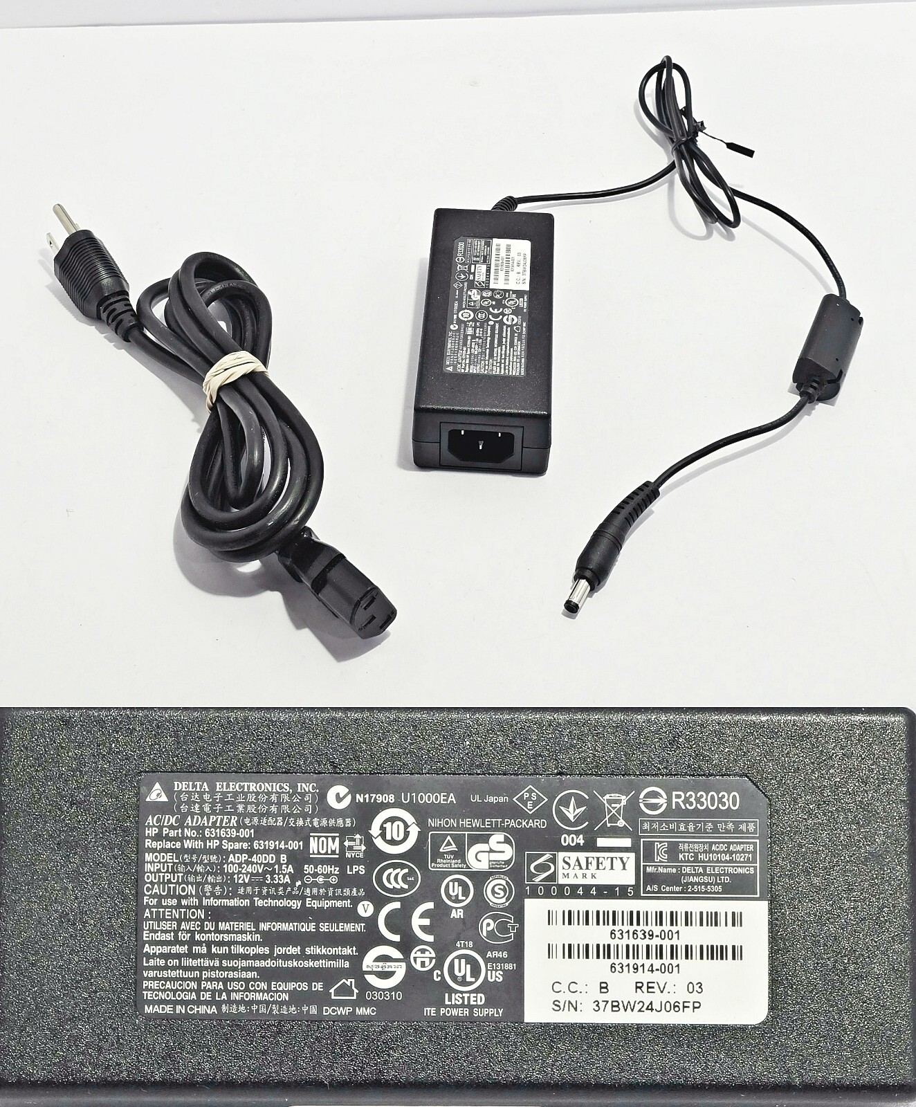 Genuine Delta ADP-50FR B AC Adapter power supply 48V 1.05A  341-0330-02