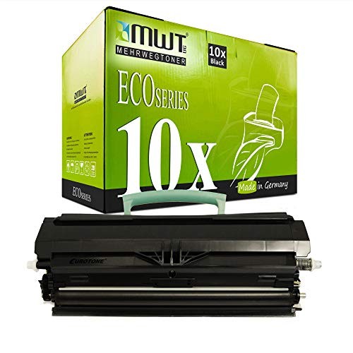 Eurotone 10 Pack Black Laser Toner Cartridge Compatible with Lexmark E460X11