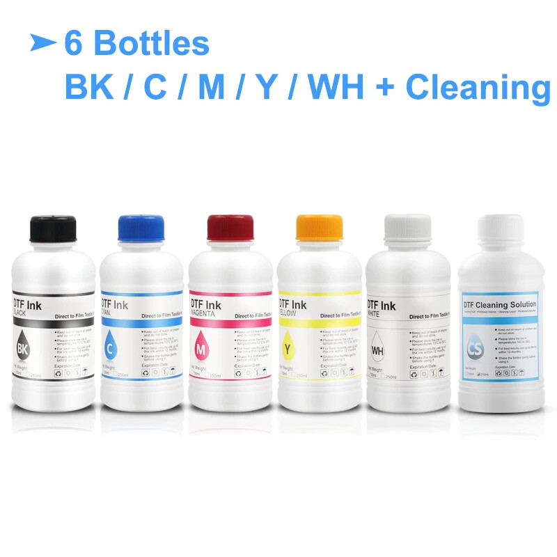 250ML/Set DTF Ink For DX5 DX6 DX7 DX10 Printhead L1800 R1390 XP600 P600 P800