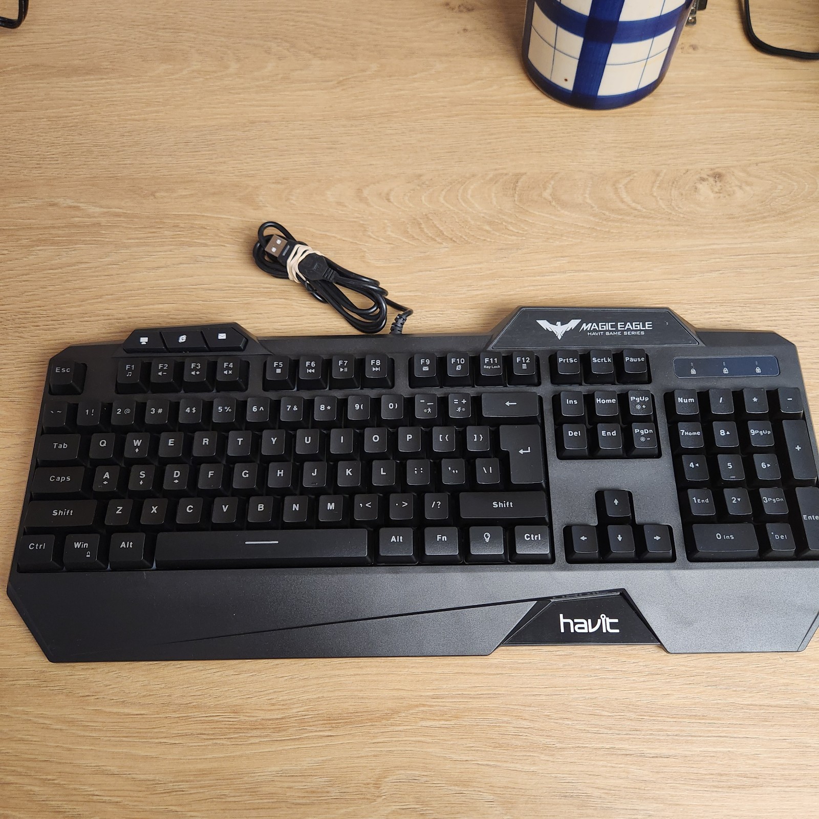 Havit Magic Eagle HV-KB558CM Gaming Keyboard Backlit USB Wired - Works Great 