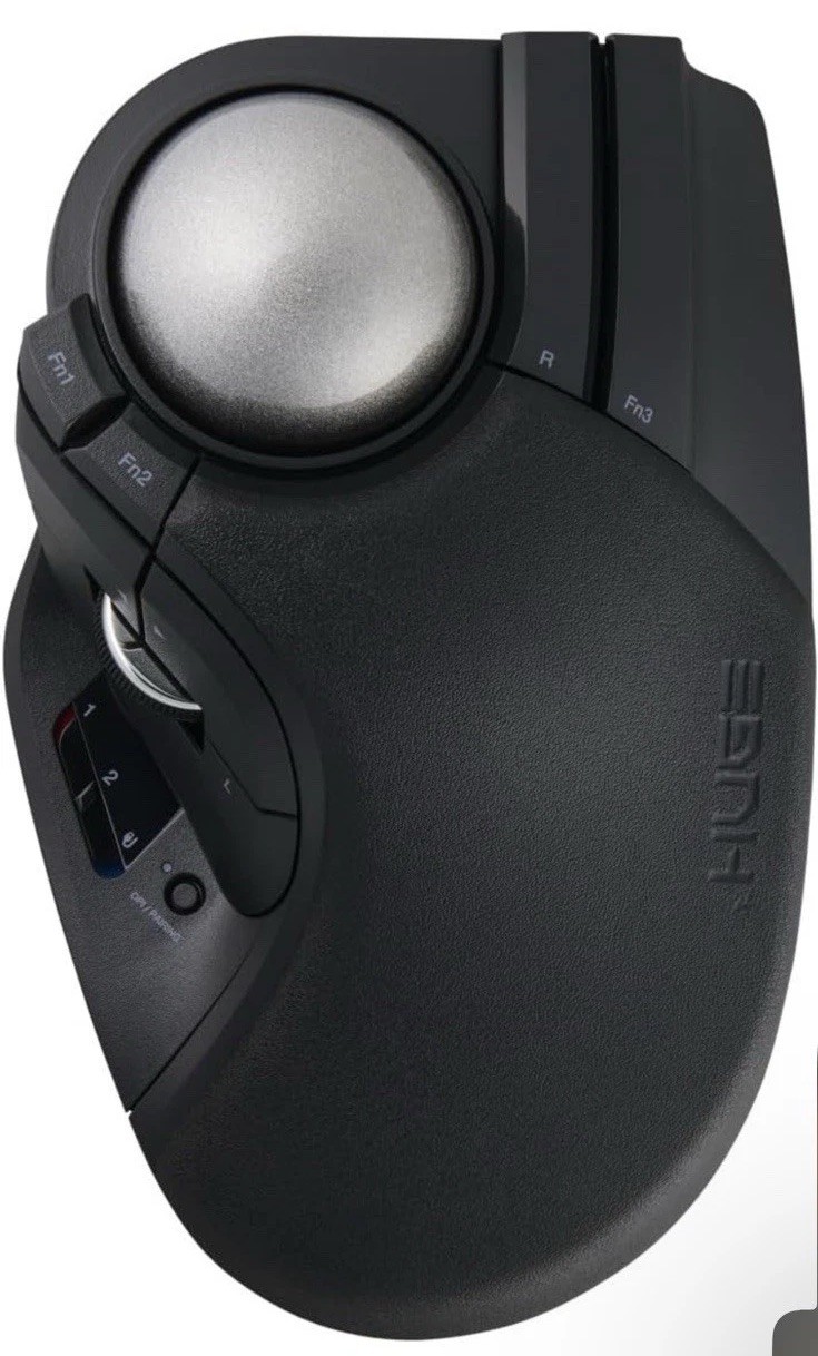 ELECOM Huge Plus Wireless Trackball Mouse, Ergonomic 52mm Large Ball, Multi-C...