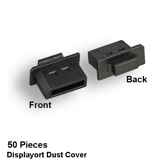 Lot 50Pcs DisplayPort Dust Dirt Cover Port Socket Protector Black Hard Plastic