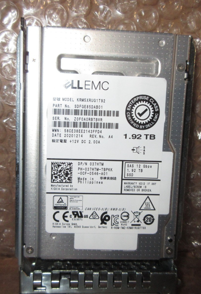 Dell |KRM5XRUG1T92- 037HTM 1.92TB SAS 12Gbps SSD SDFGE85DAB01