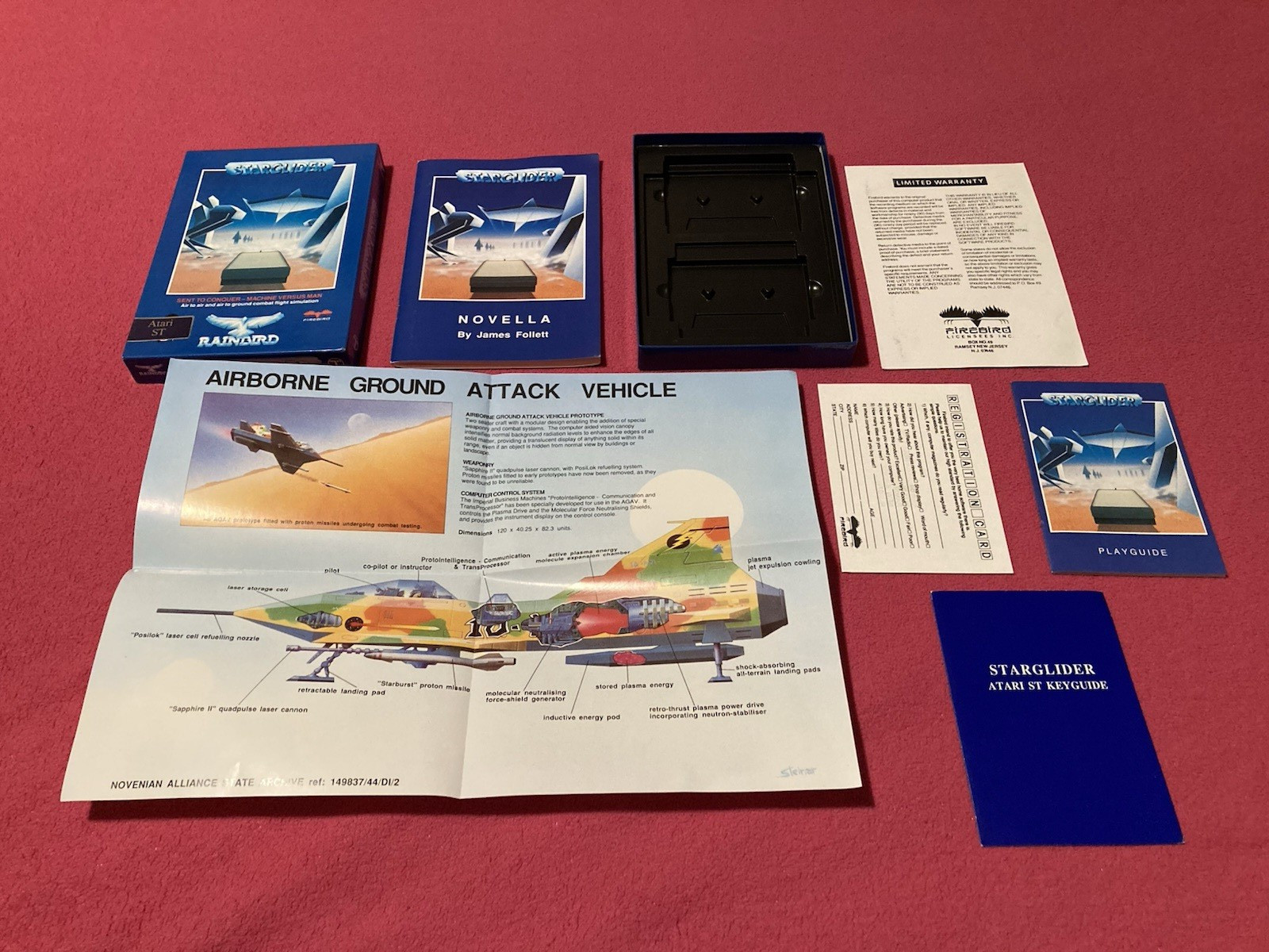 No game Included"BOX & INSERTS ONLY"-For Atari ST Star Glider Home Computer Game