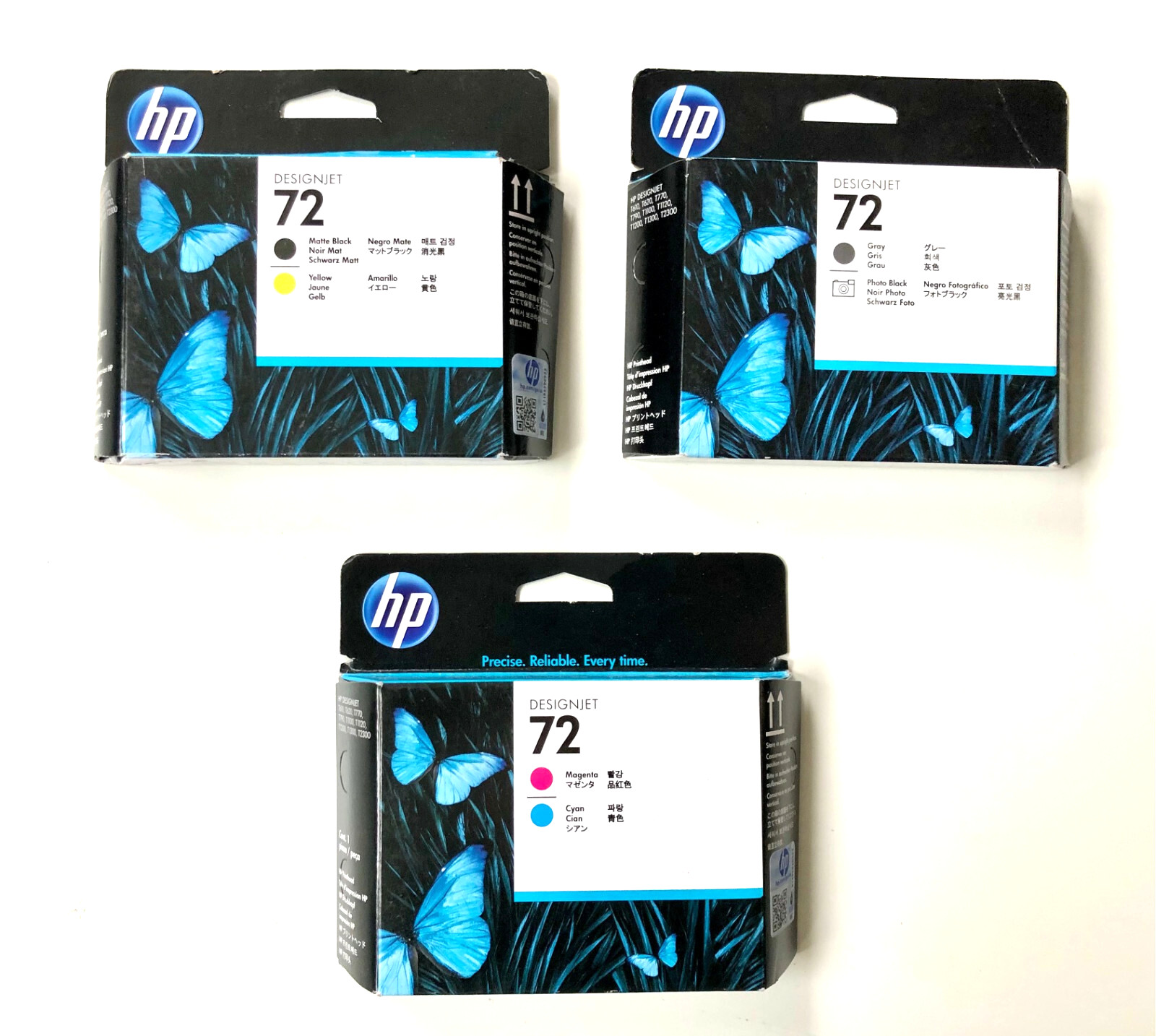3 x Printhead HP Designjet T610 T770 T1300 T2300 / No 72 C9384A C9383A C9380A